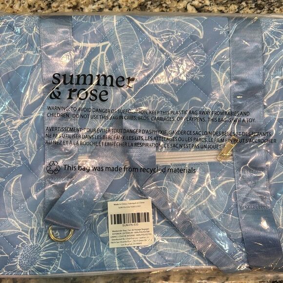 Summer & Rose Blue Quilted Travel Bag - Picture 7 of 7